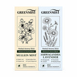 GreenMist embalaje frontal mostrando ambos sticks y beneficio de variedad