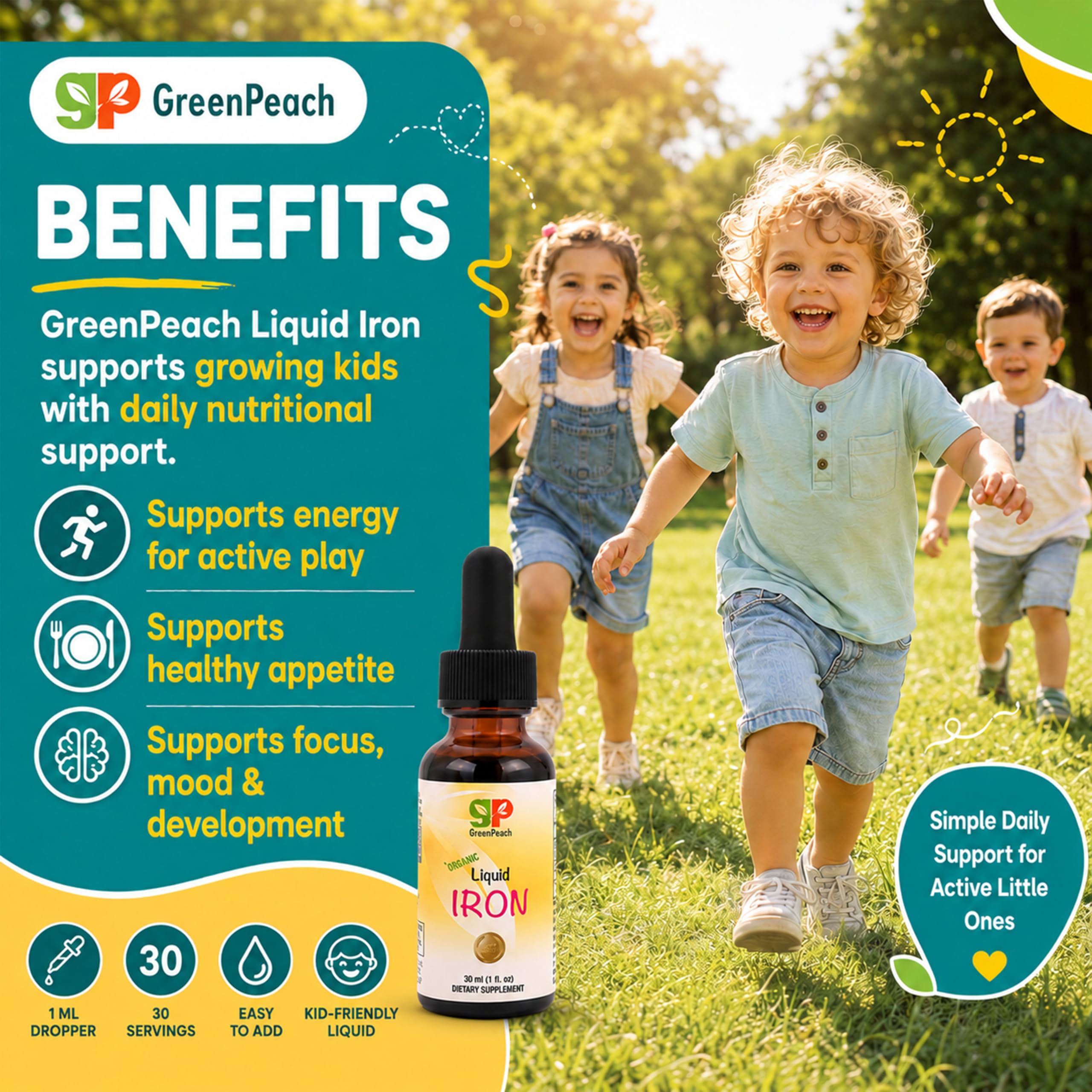 GreenPeach etiqueta con lista de ingredientes orgánicos y beneficios