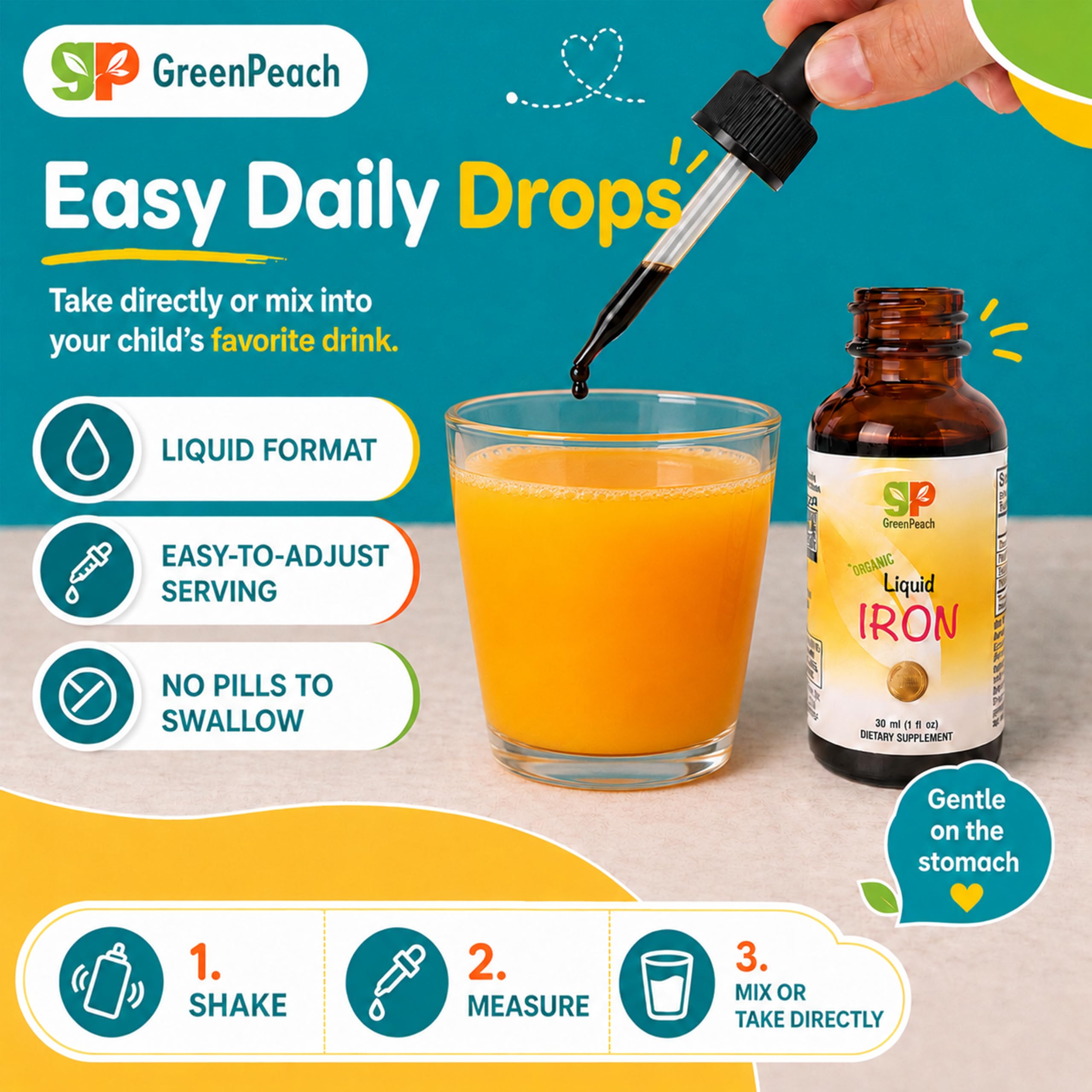 GreenPeach siendo administrado en puré para uso sencillo diario