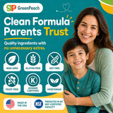 GreenPeach gotas en primer plano mostrando textura líquida suave