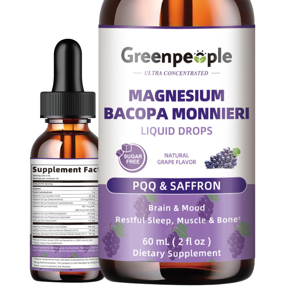 GREENPEOPLE frasco frontal mostrando la botella y beneficios visibles