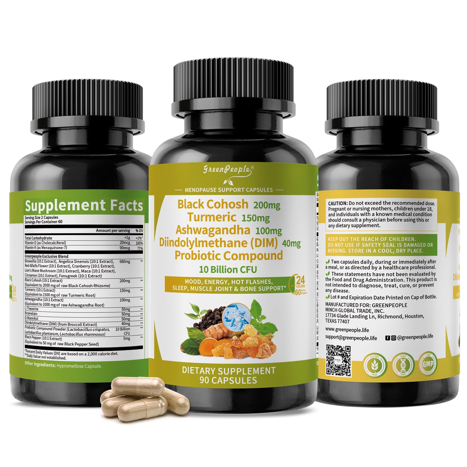 GREENPEOPLE ingredientes naturales como cúrcuma y ashwagandha para bienestar