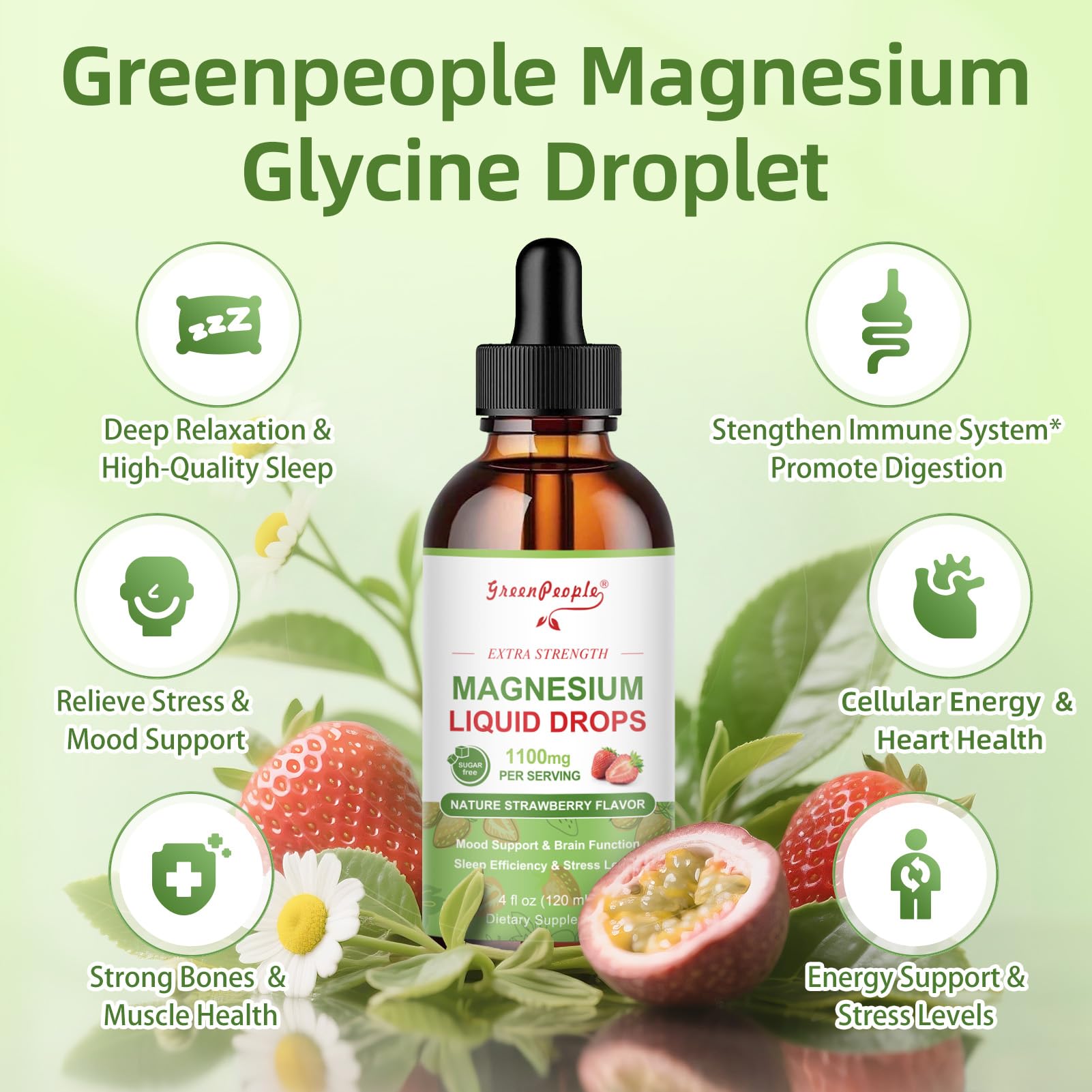 GREENPEOPLE gotas vertidas en un vaso de agua para mezclas rápidas y palatable