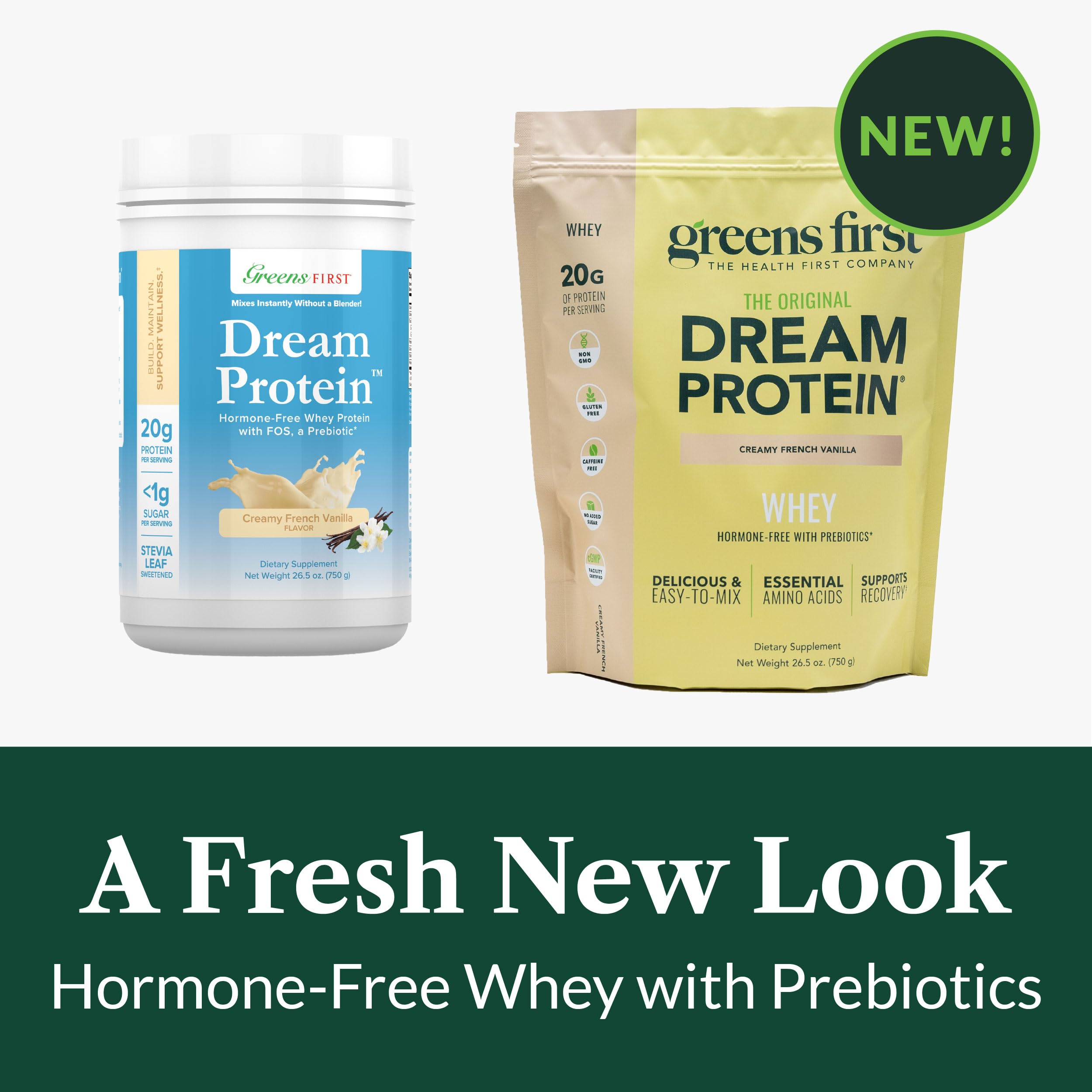 Greens First primer plano de ingredientes naturales que inspiran confianza