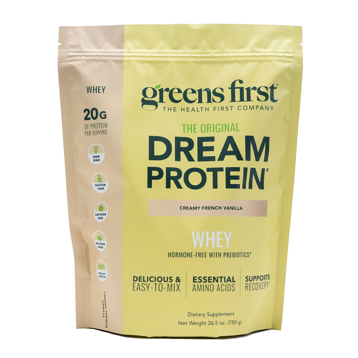 Greens First envase frontal del producto que muestra la presentación