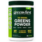 Greens First envase frontal sabor menta mostrando diseño y porciones