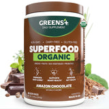 Greens+ frente del envase mostrando la marca y formato 8.46 oz beneficios nutritivos