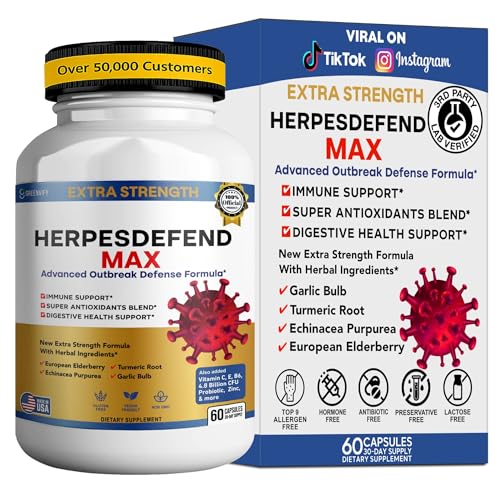 Envase de GREENVIFY Herpes Defend Max mostrando diseño frontal y beneficio de defensa