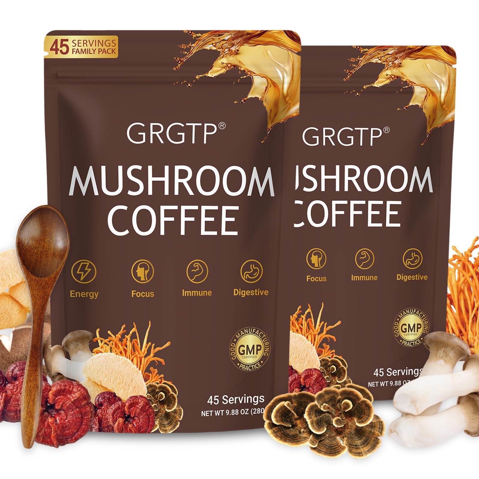 GRGTP frente del envase mostrando mezcla superfood y beneficios