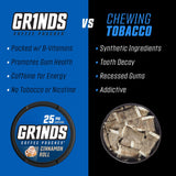 Grinds pouch en uso sobre escritorio ilustrando conveniencia