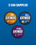 GRINDS primer plano de una bolsita con textura y sello, muestra calidad y frescura
