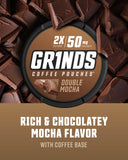 GRINDS primer plano de pouch seco y textura que muestra frescura y menos desorden