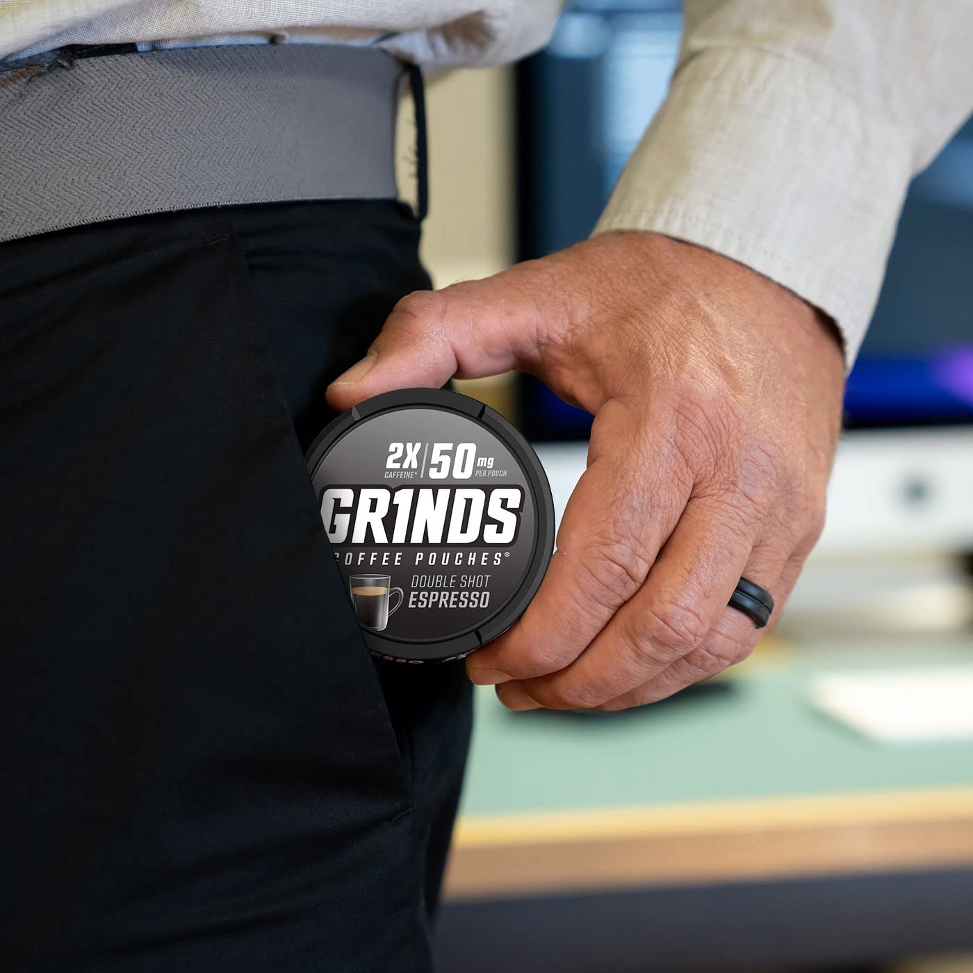 GRINDS en ambiente de trabajo mostrando conveniencia y concentración