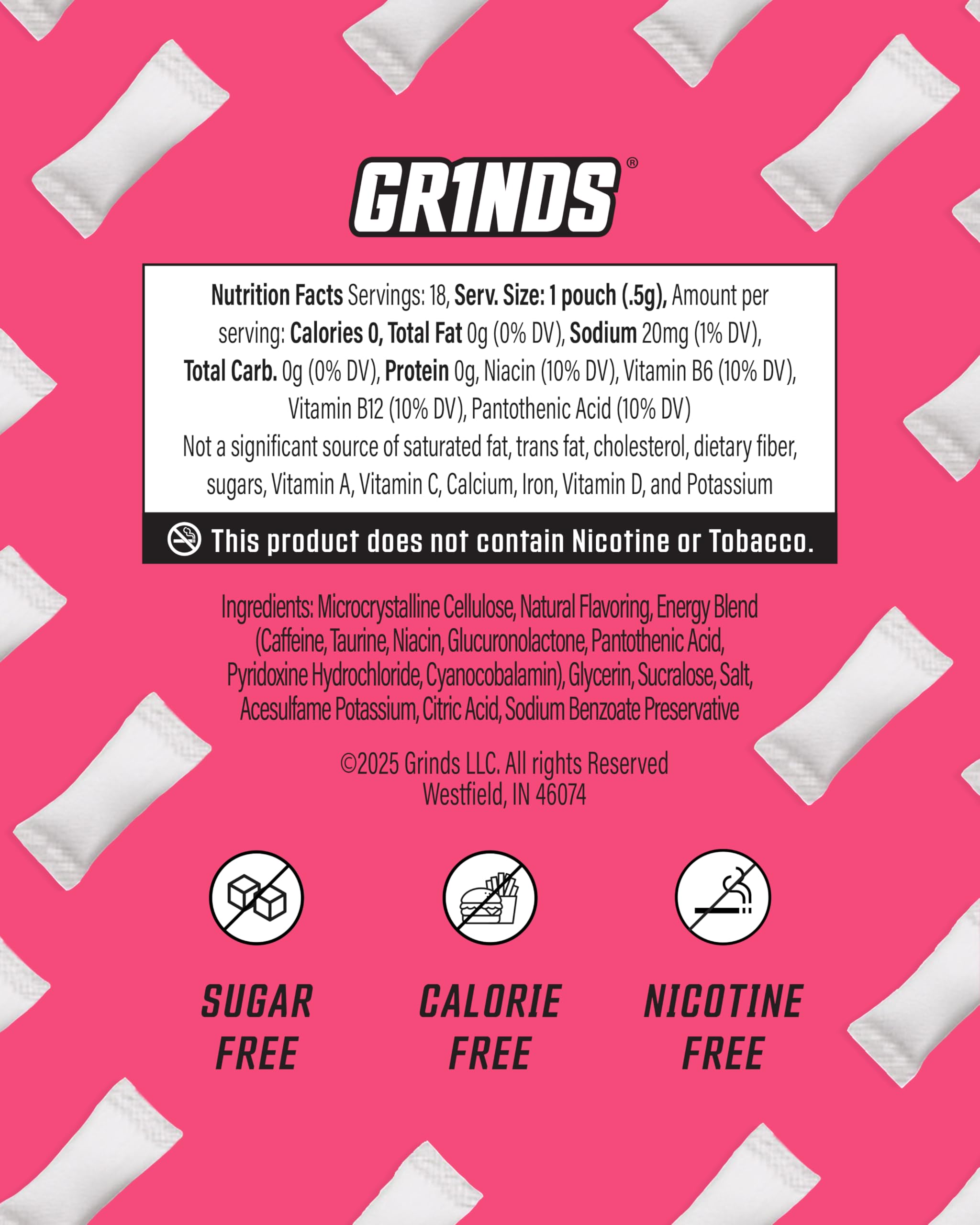 GRINDS pouch junto a equipo de gimnasio ideal como pre-entrenamiento