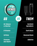 GRINDS lata abierta con 18 pouches y conservación del aroma