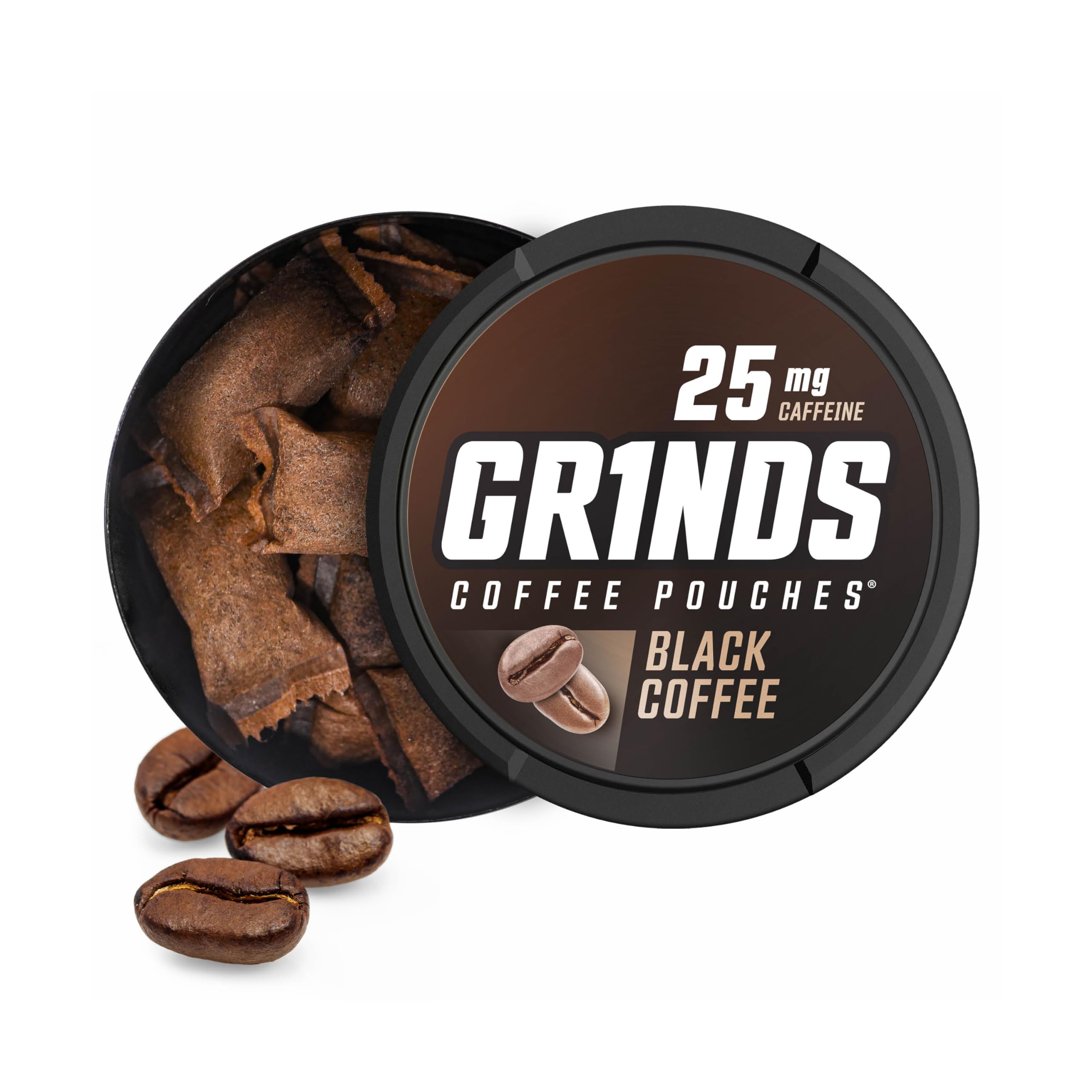 GRINDS lata frontal Black Coffee mostrando diseño y protección