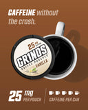 GRINDS pouch abierto con contenido visible listo para usar