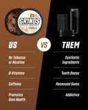 GRINDS pouch en mano demostrando uso discreto y portable