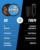 GRINDS pouch en mano demostrando uso discreto y energía rápida