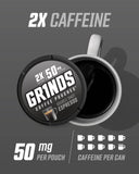 GRINDS textura de pouch en primer plano para apreciar calidad seca