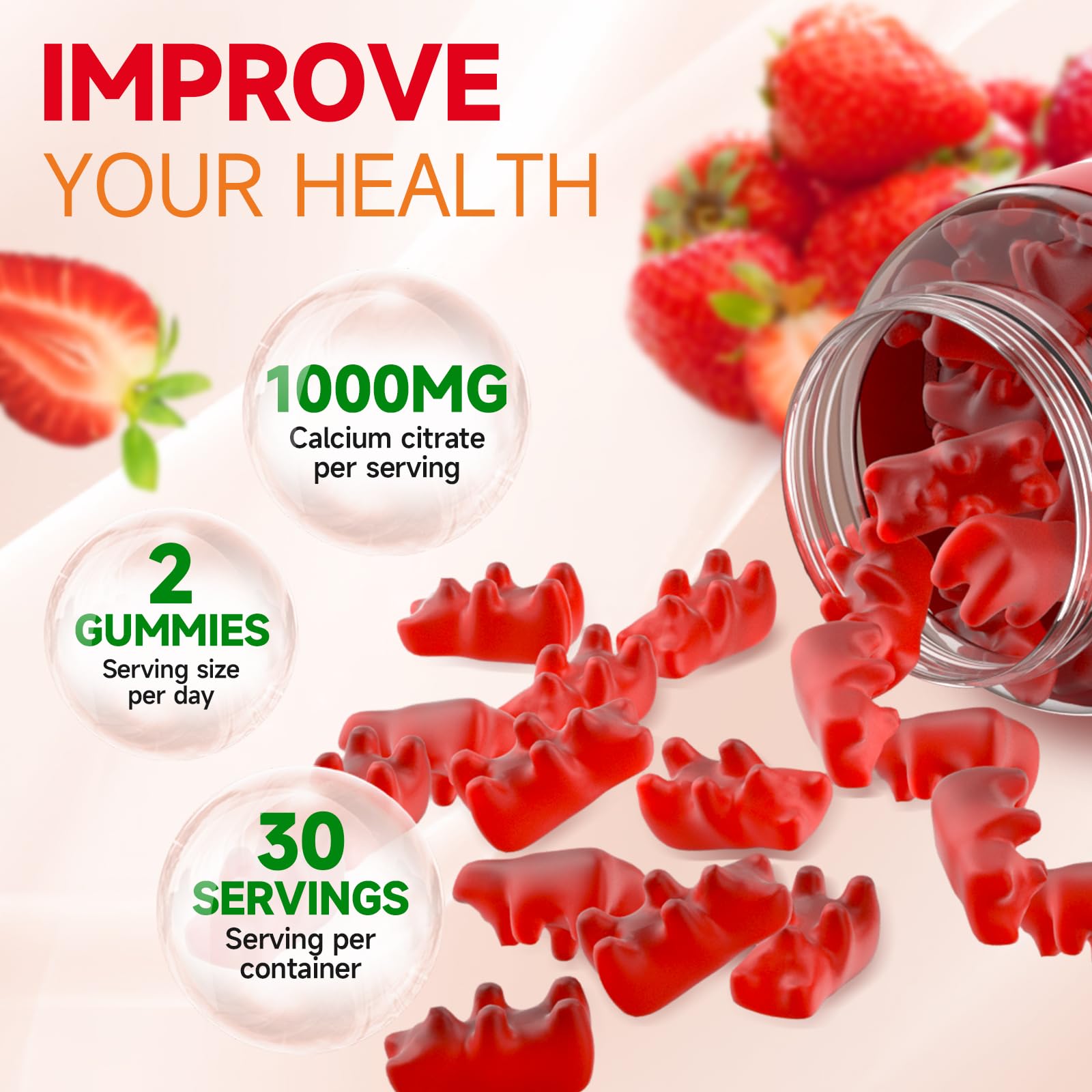 GrnLife etiqueta con información nutricional que destaca 1000 mg calcio citrato por dosis