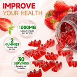 GrnLife etiqueta con información nutricional que destaca 1000 mg calcio citrato por dosis