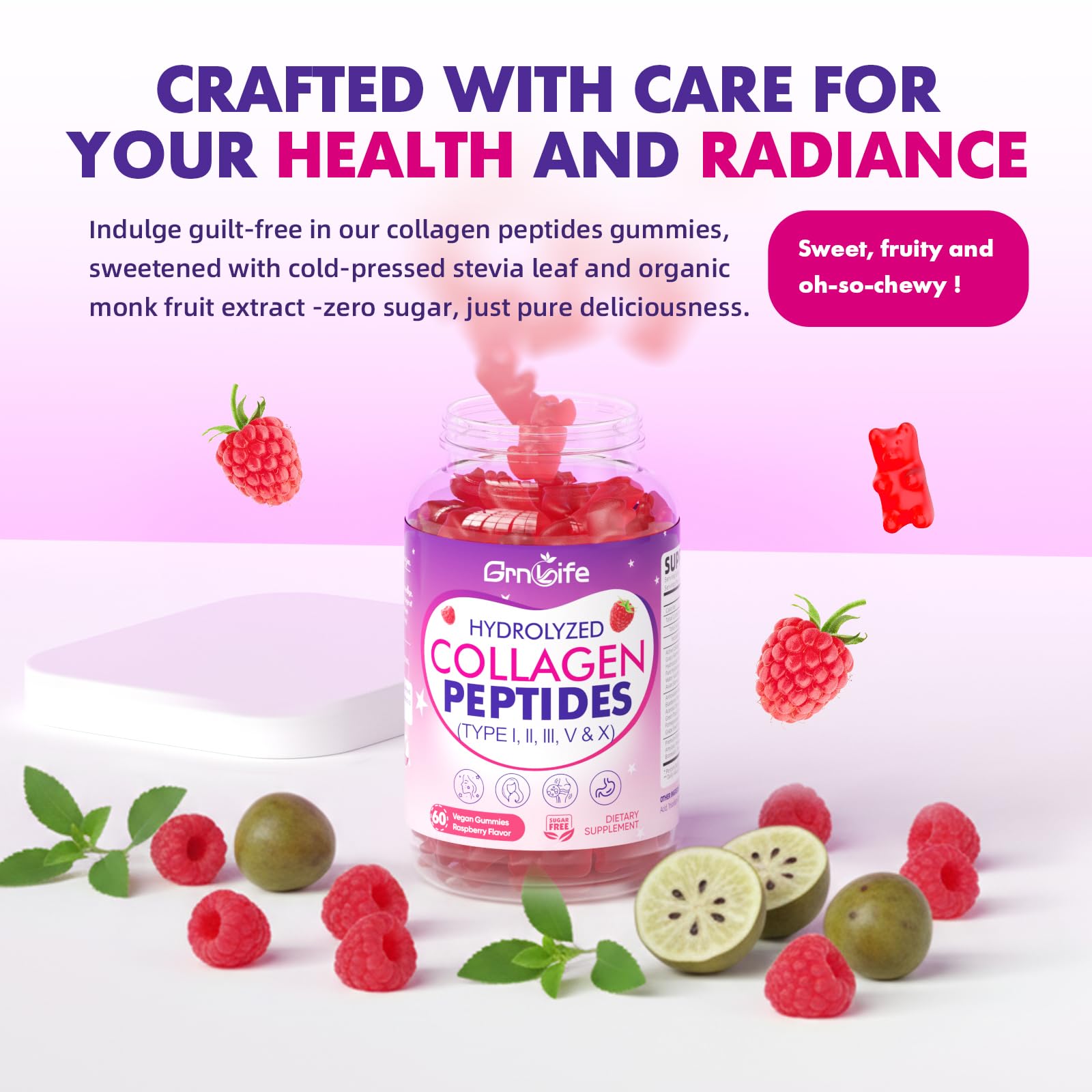 GrnLife etiqueta nutricional enfocada en ingredientes y dosis segura