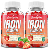 GrnLife frasco delantero con gomitas de hierro beneficiando la adherencia