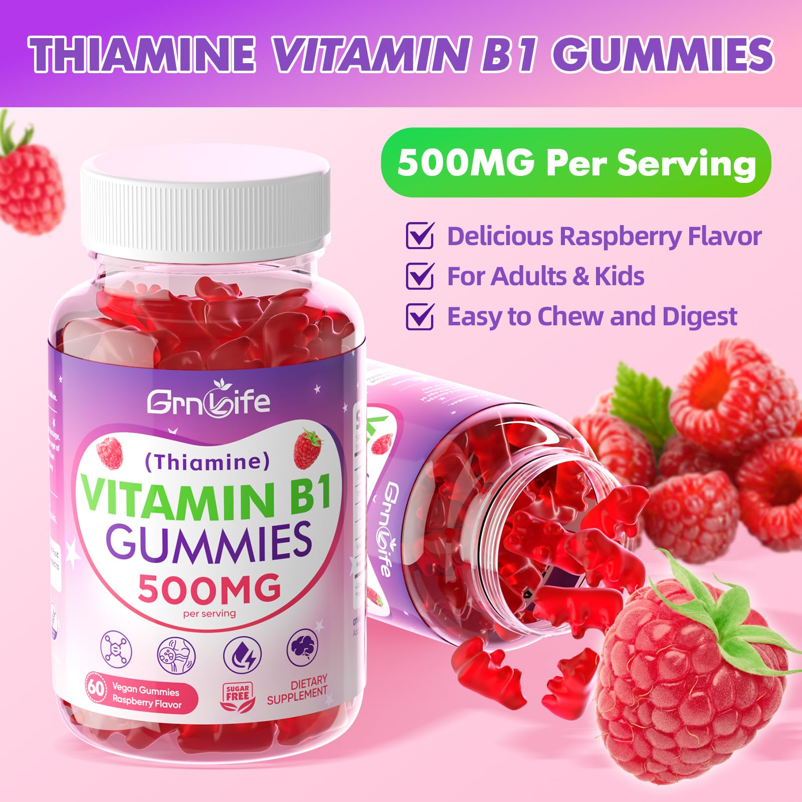 GrnLife adulto tomándose una gominola, uso sencillo y sin agua