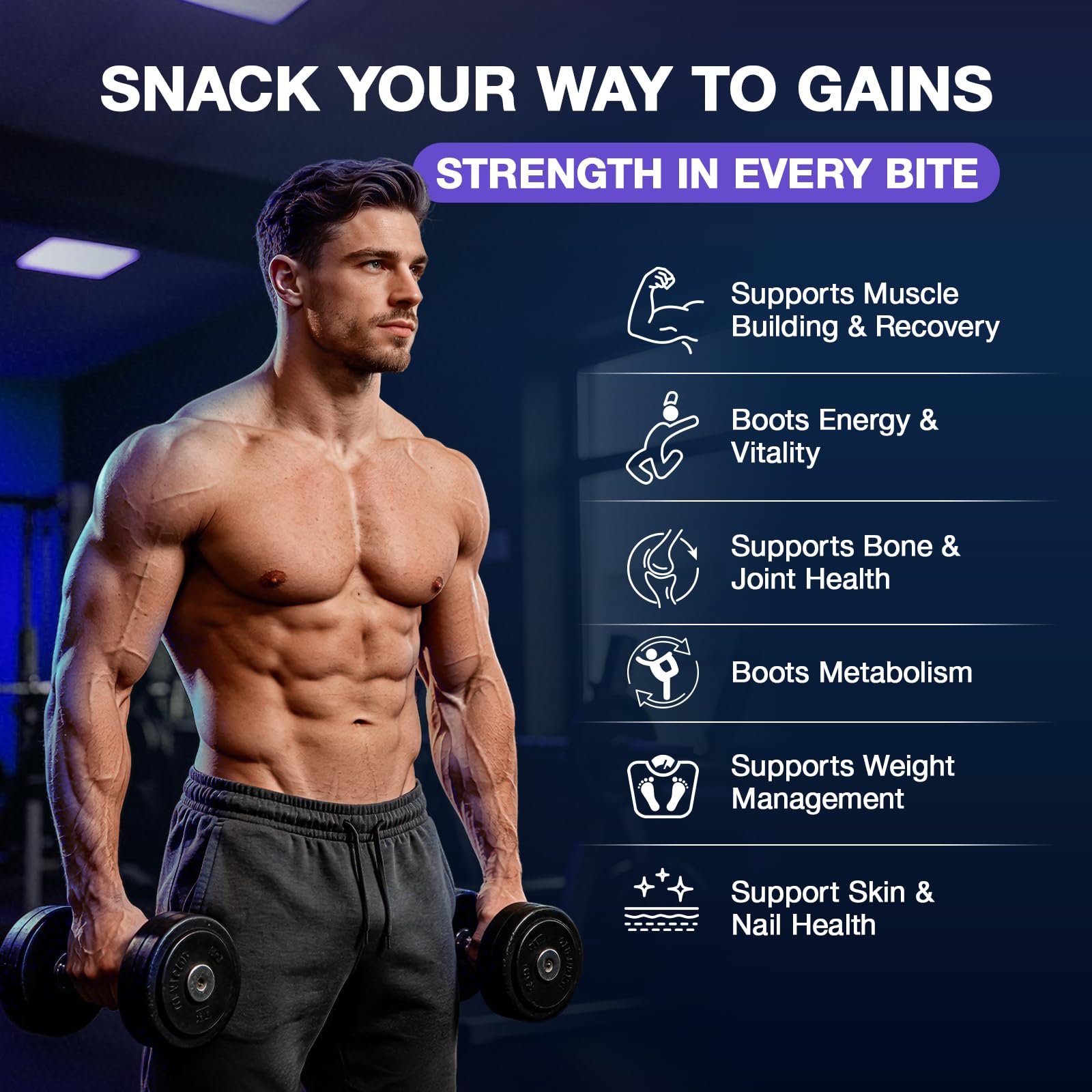 GRNSECVE gominolas en gimnasio como snack post-entrenamiento para recuperación