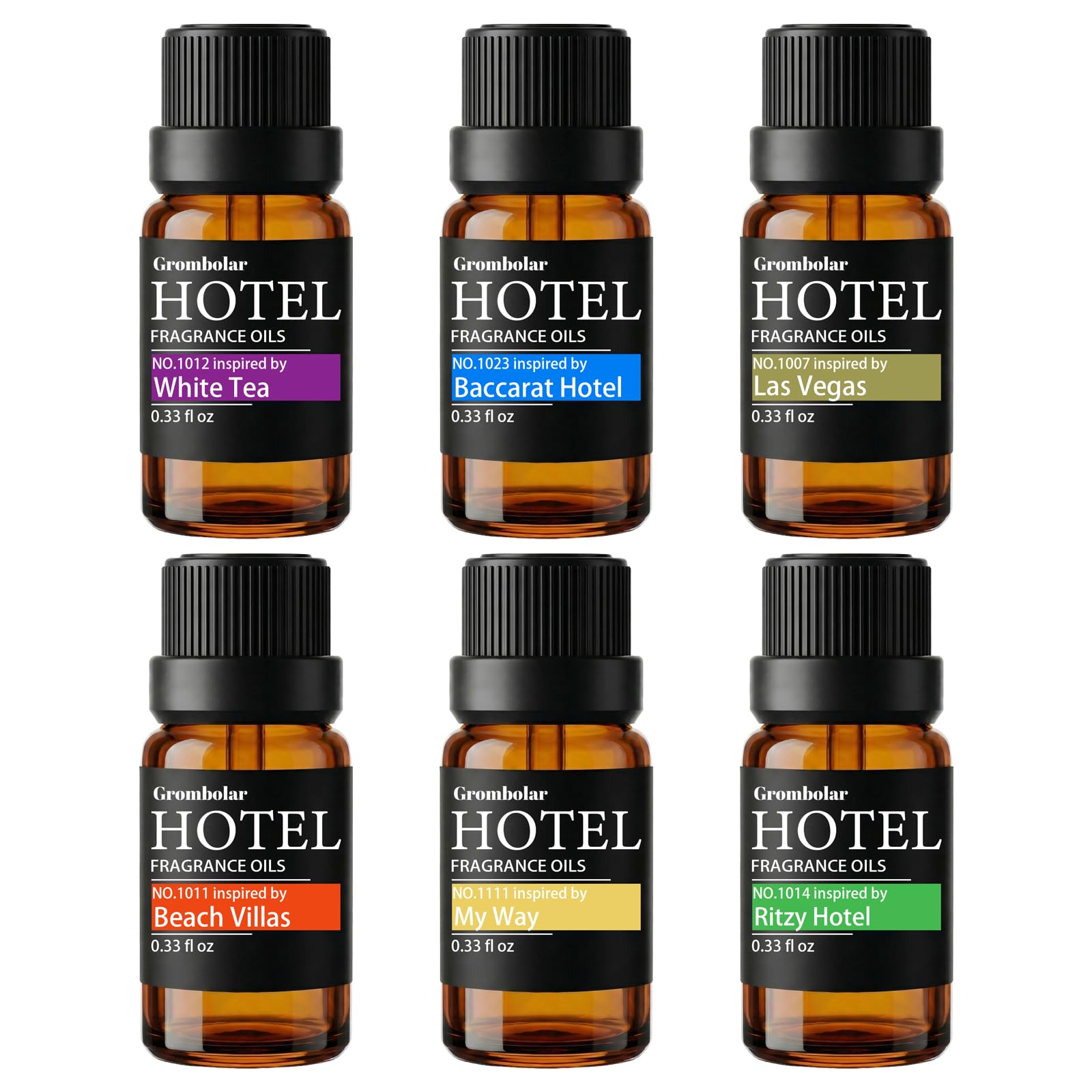 Grombolar vista frontal del paquete elegante para regalar y ambientar