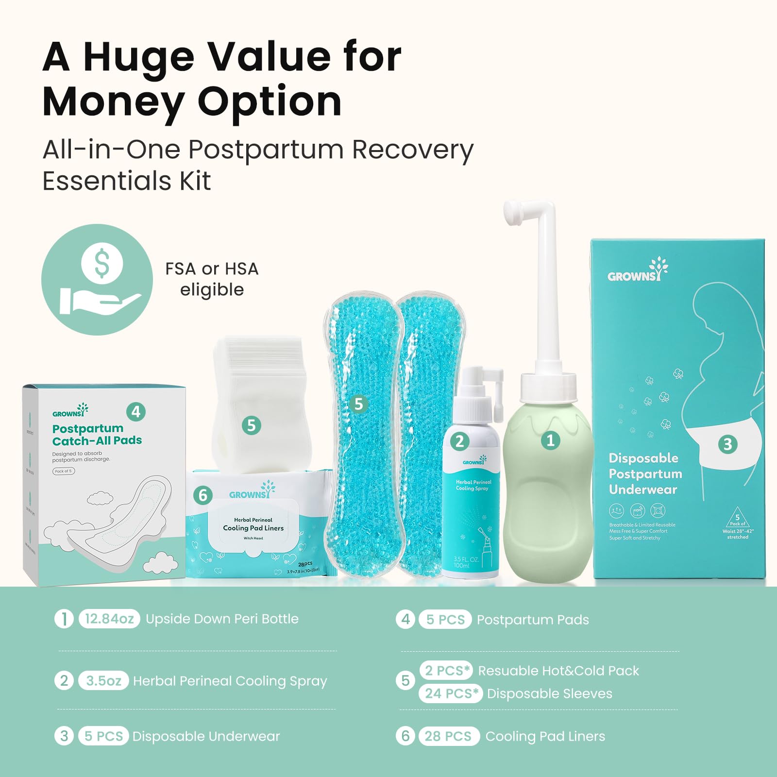 GROWNSY primer plano de almohadilla absorbente para máxima protección