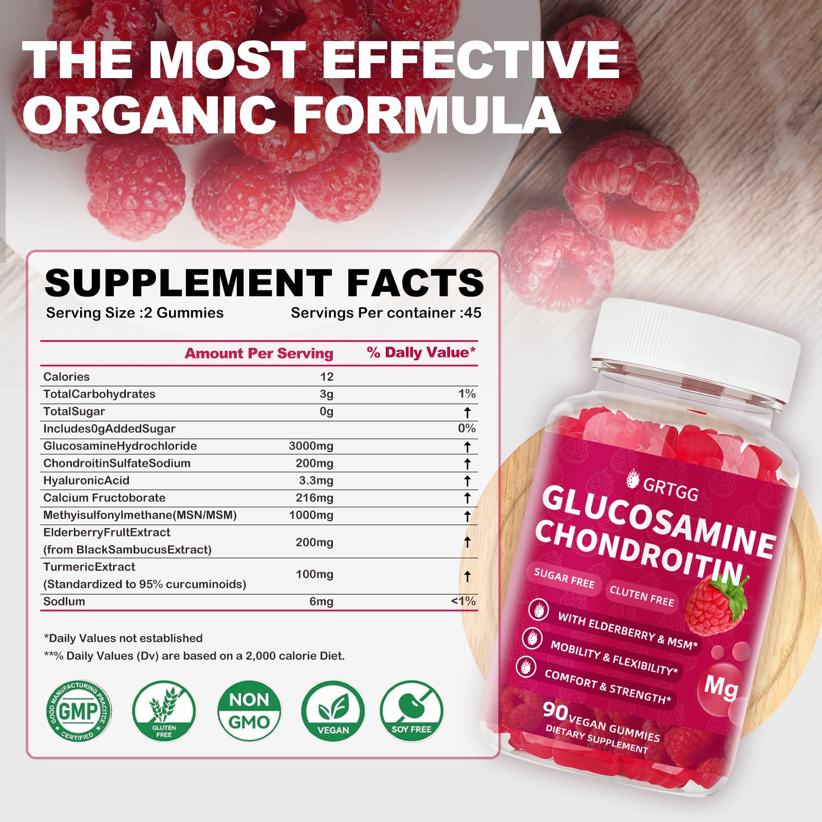 Ingredientes principales GRTGG: glucosamina, condroitina, MSM y saúco