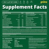 Grüns ingredientes naturales con frutas y verduras destacando origen vegetal