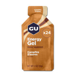 GU Energy frente del empaque muestra 24 sobres y conveniencia portátil