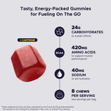 GU Energy chews fresa textura y corte de gominola para ver consistencia energética