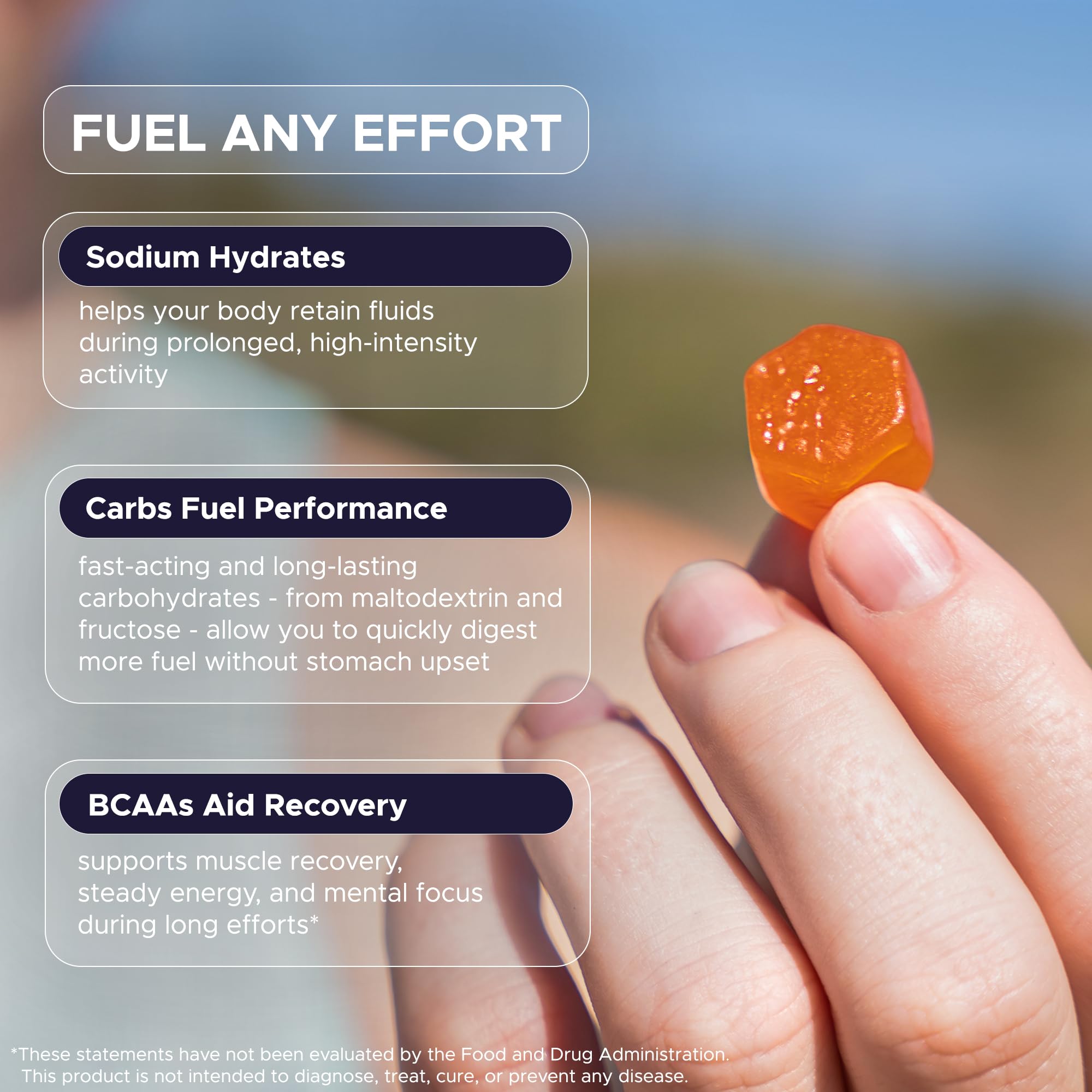 GU Energy gomitas en uso por corredor favorece rendimiento sostenido