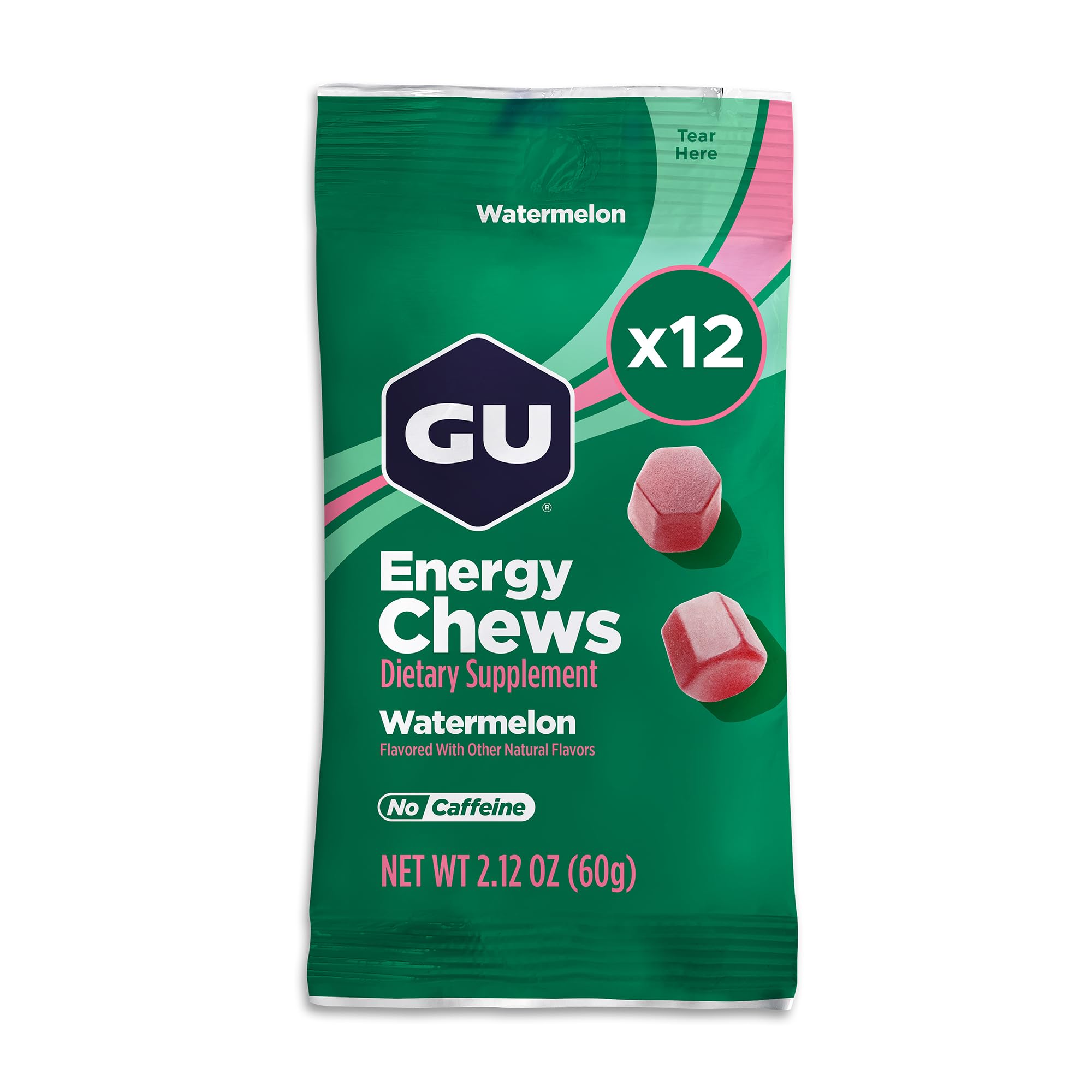 GU Energy paquete frontal mostrando sabor sandía y portabilidad
