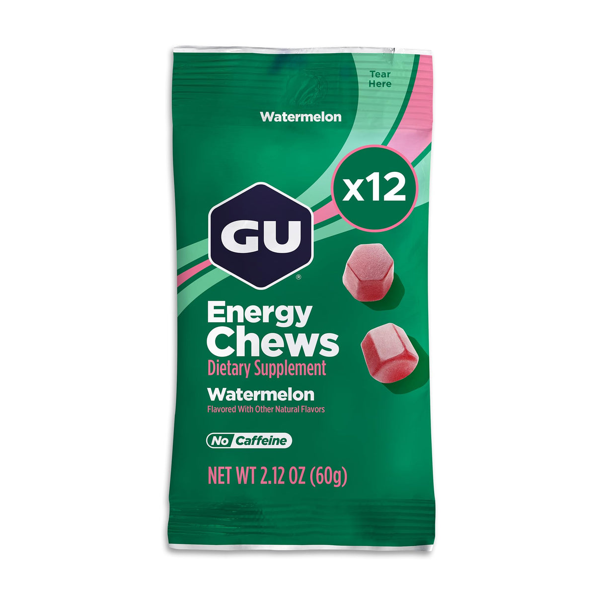 GU Energy paquete frontal mostrando sabor sandía y portabilidad