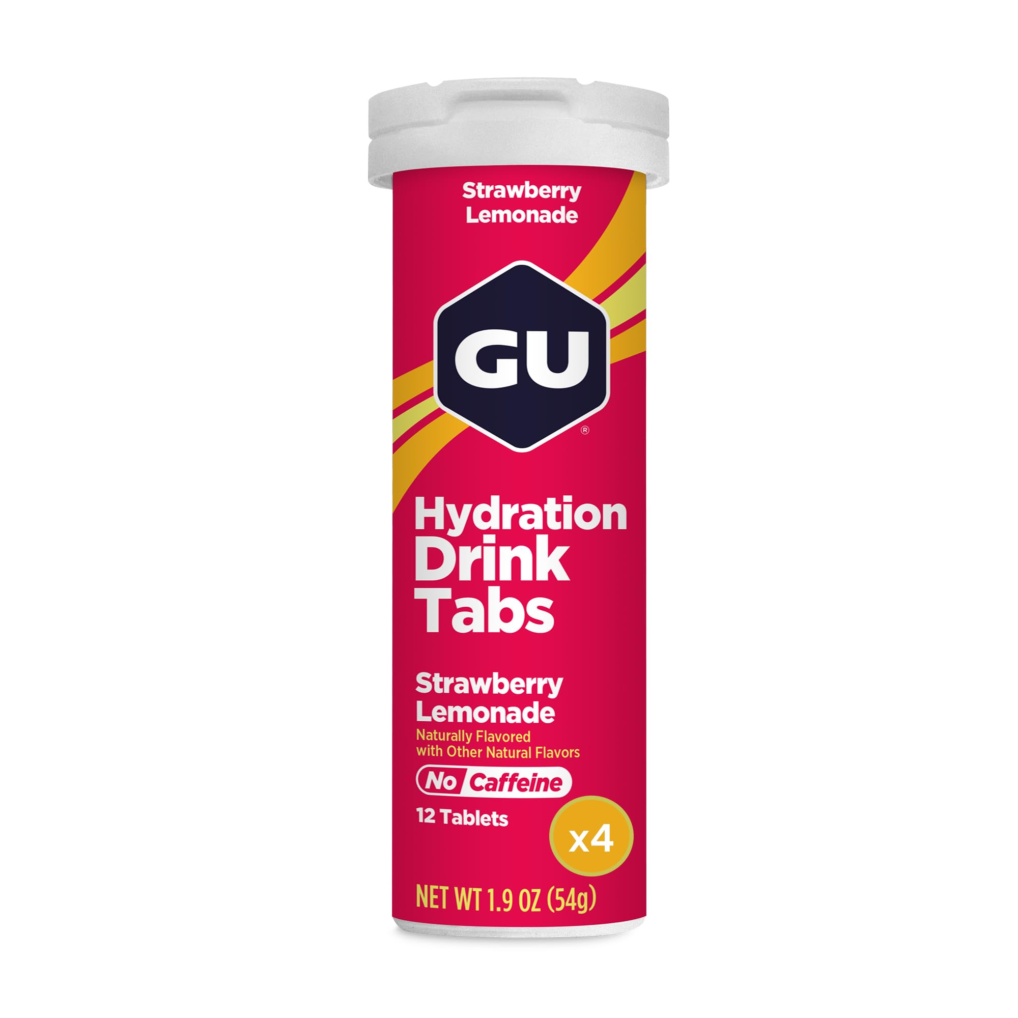 GU Energy funda frontal del paquete mostrando sabor fresa-limonada y conveniencia