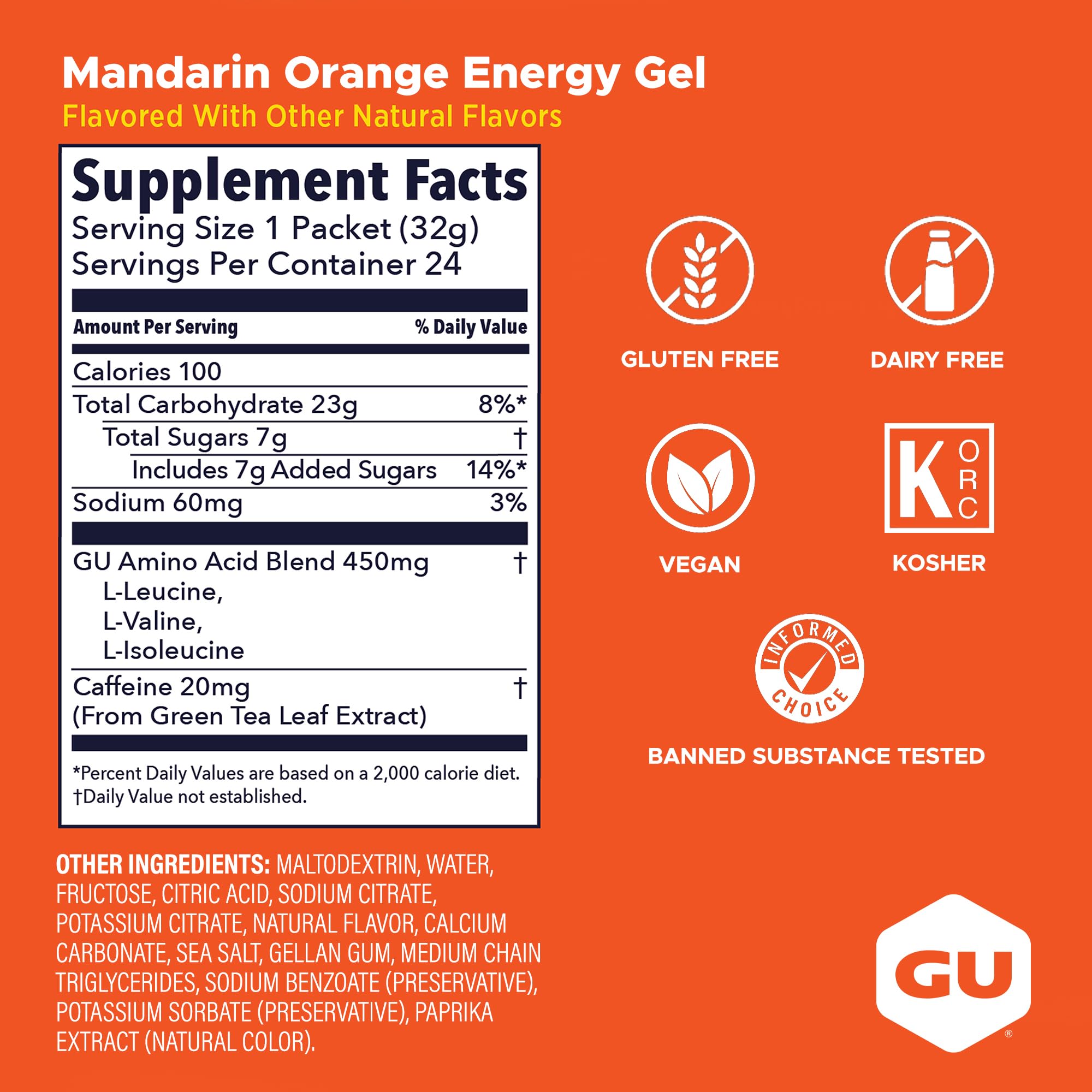 GU Energy gel mandarina en mano durante entrenamiento para recarga inmediata