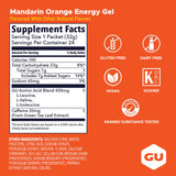 GU Energy gel mandarina en mano durante entrenamiento para recarga inmediata