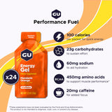 GU Energy gel mandarina sobre abierto mostrando textura fácil de consumir