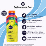 GU Energy close-up del sobre que resalta textura fácil de beber