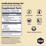GU Energy gel vainilla en mano durante carrera para energía rápida