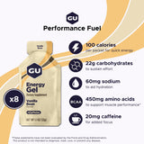 GU Energy gel sobre abierto con textura cremosa y fácil absorción