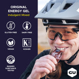 GU Energy surtido de sabores ilustrando variedad y opciones de cafeína