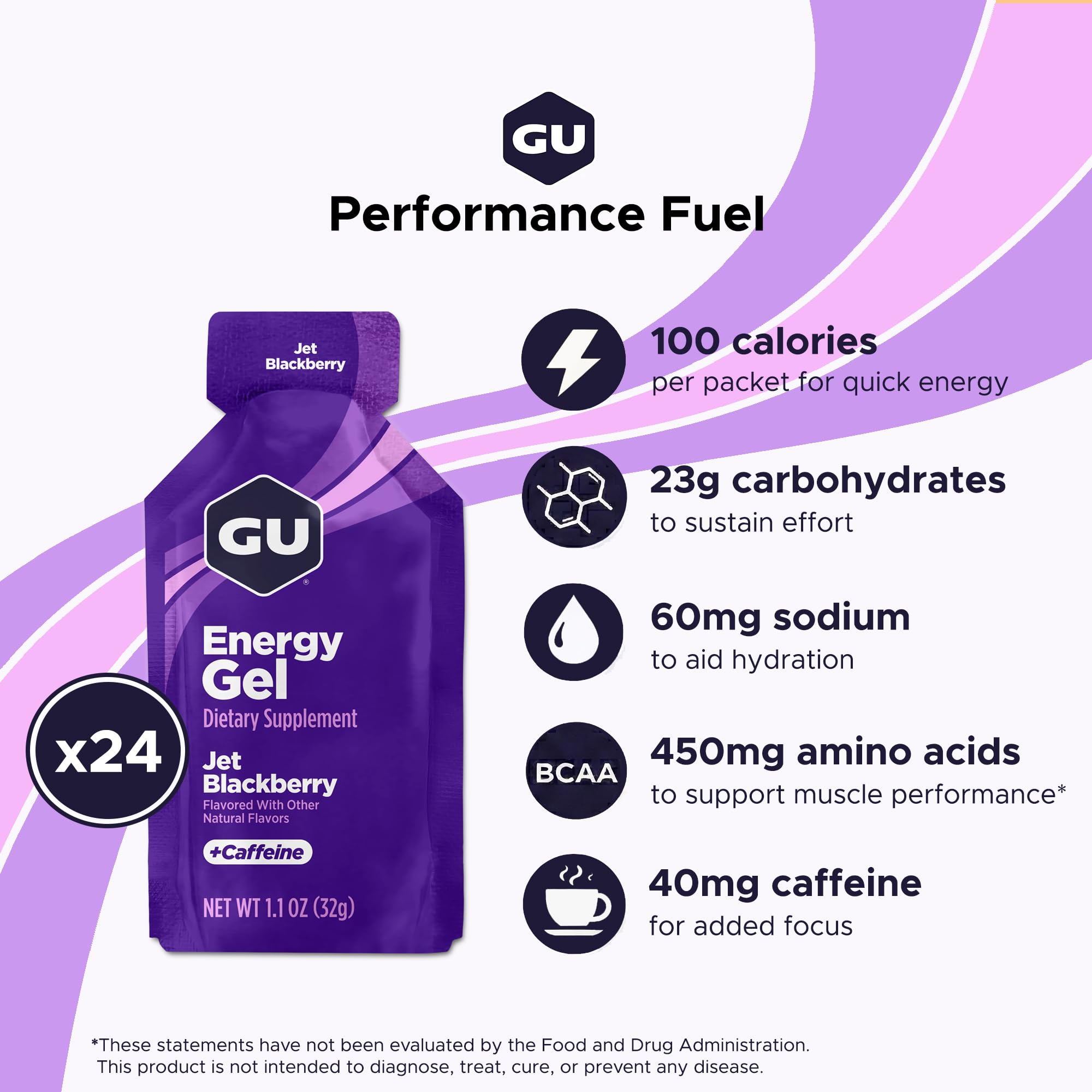 GU Energy sobre abierto Jet Blackberry textura del gel lista para consumir rápido