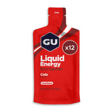 GU Energy sobre cola frente visible, fácil transporte y consumo rápido