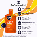 GU Energy detalle del sobre y textura líquida para rápida absorción